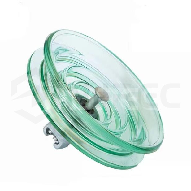 Aislador de vidrio templado tipo suspensi&oacute;n de disco de doble cobertizo